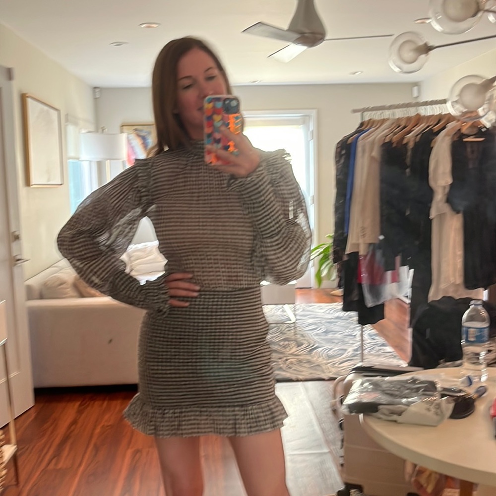 Plaid ruffle dress sheer checkered BEC + BRIDGE